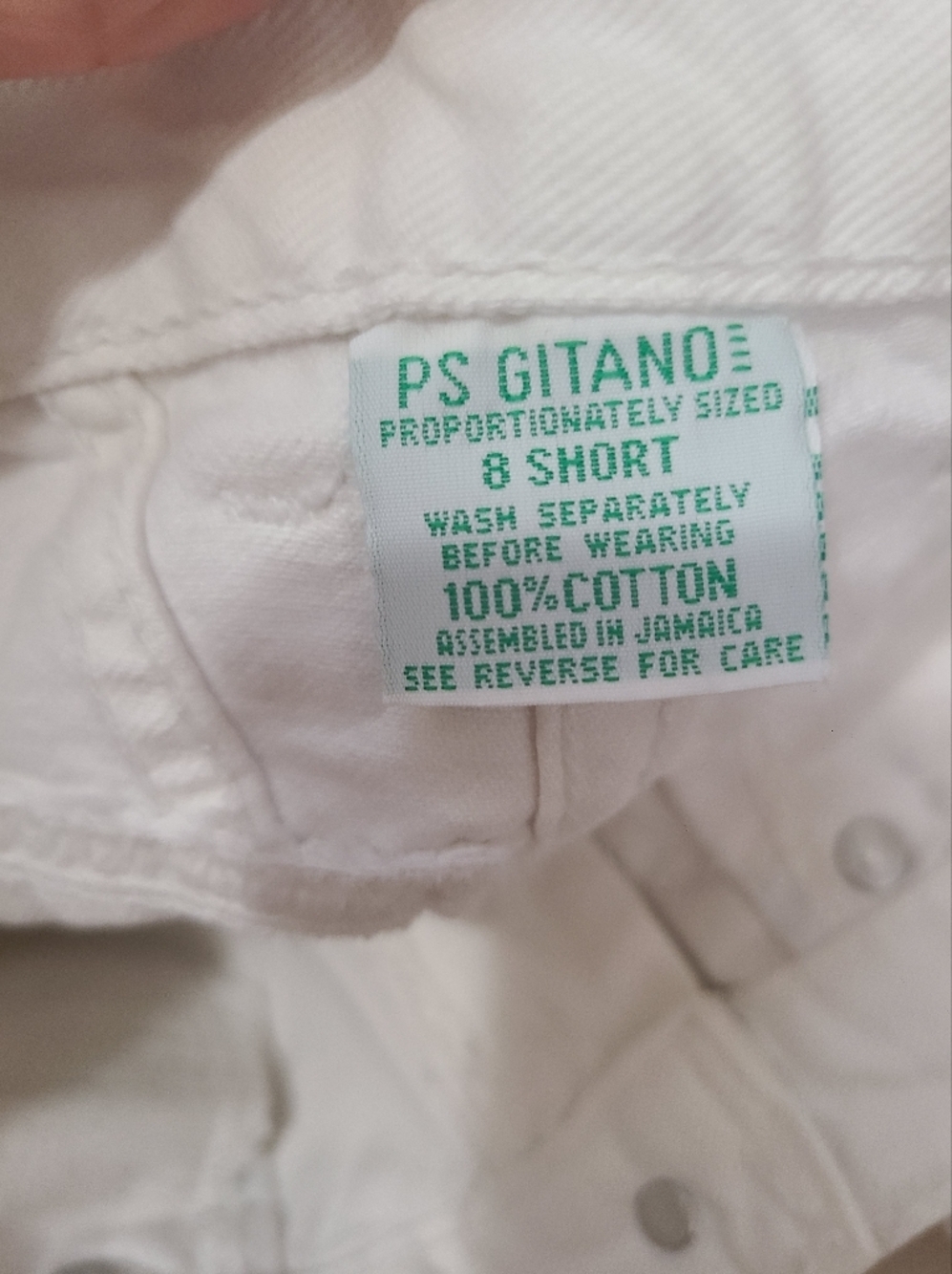 PS Gitano White Frayed Hem Vintage 90s Embroidered Denim High Rise Jean Shorts - Picture 4 of 4